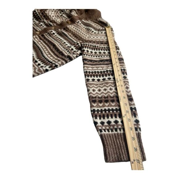 UpWest Cardigan Sweater Mens Lg Shawl Collar Wool Blend Fair Isle Cozy Grandpa - Picture 7 of 10